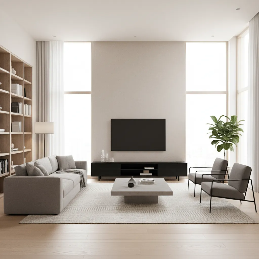 3D room visualization with furniture placement planning