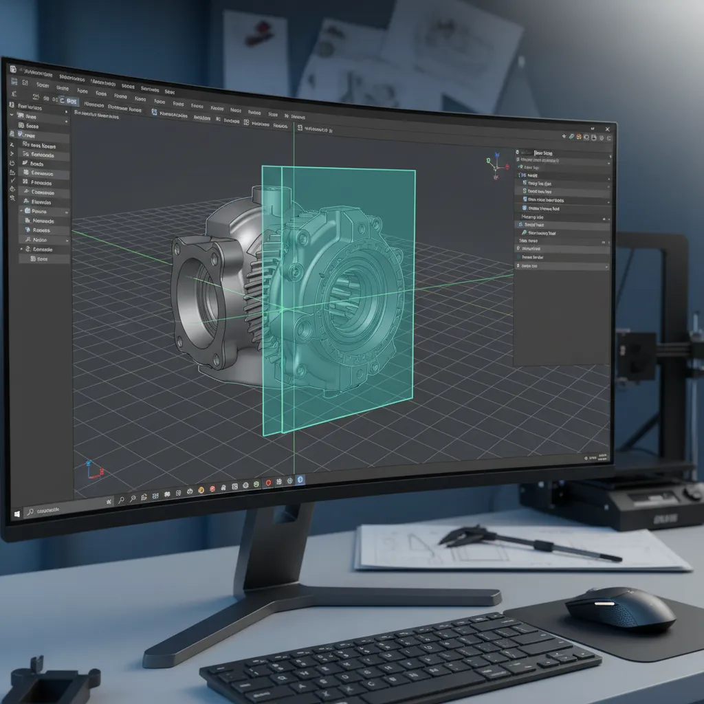 Fusion 360 split body feature dividing a CAD part