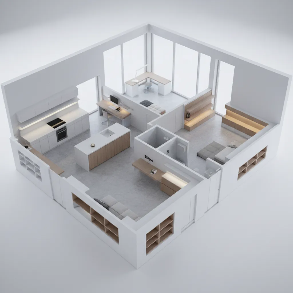 DLF New Town Heights 2-BHK: Interface for Near-Future Living: A designer’s read of a 2-bedroom unit as the operating system for daily life