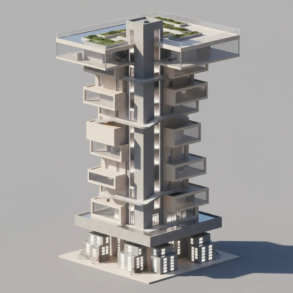 Nine Floors of Modern Living: A futurist designer’s reading of a modern architecture apartment with a 9-floor plan