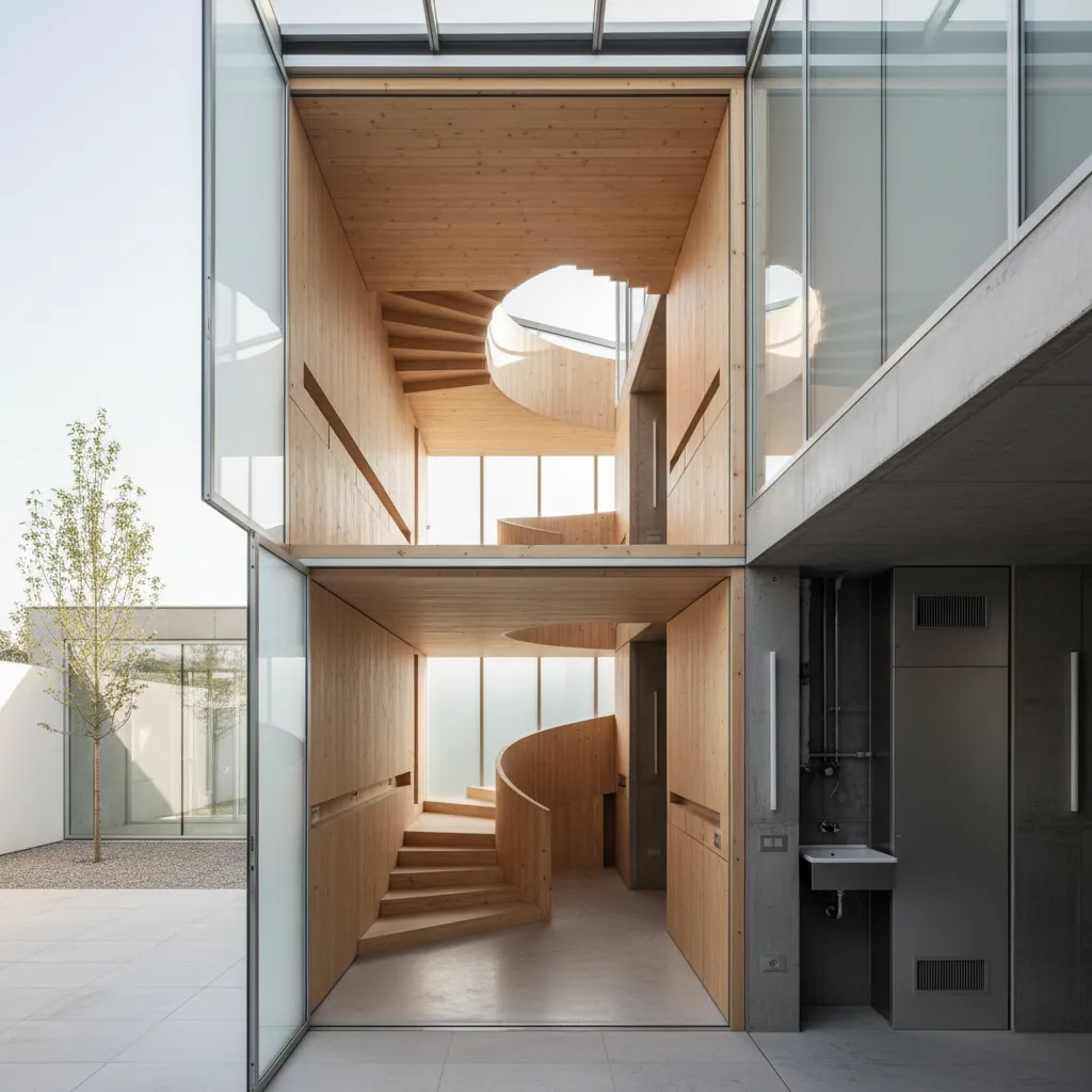 8m x 10m Two-Story Interface: A compact, future-forward 2-floor house plan tuned to bandwidth, flow, and sightlines