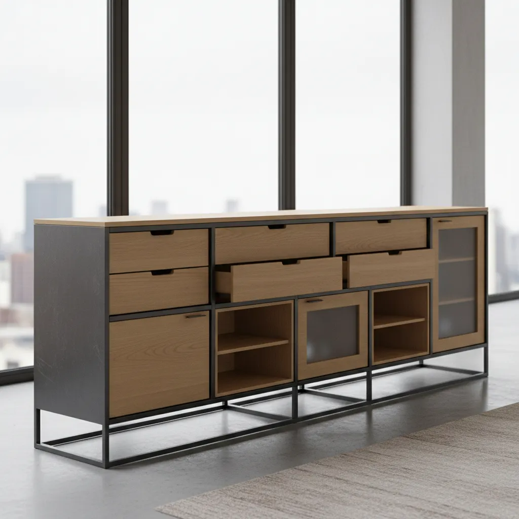 concept modular compact sideboard designed for adaptable apartment storage