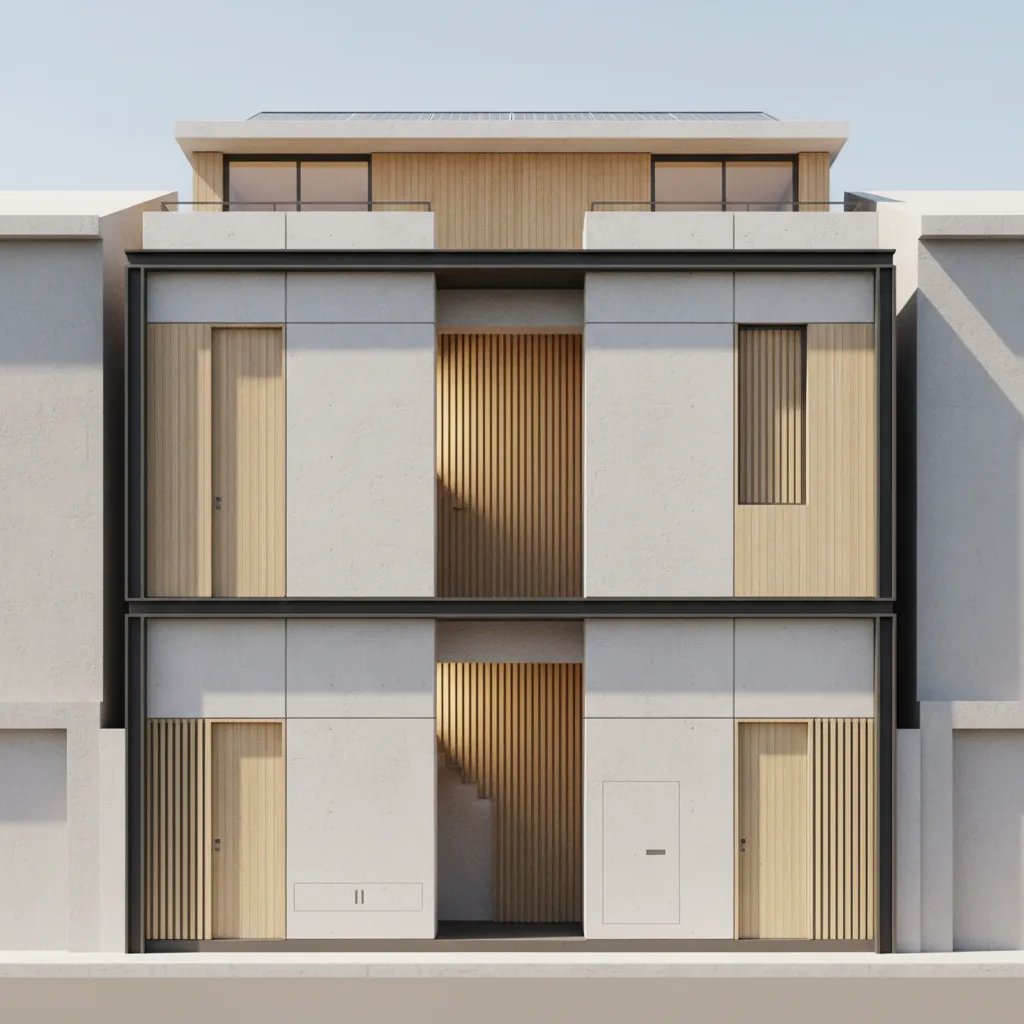 Two-Floor Living on a 5-Cent Plot: A future-forward interface for compact American-style residential planning