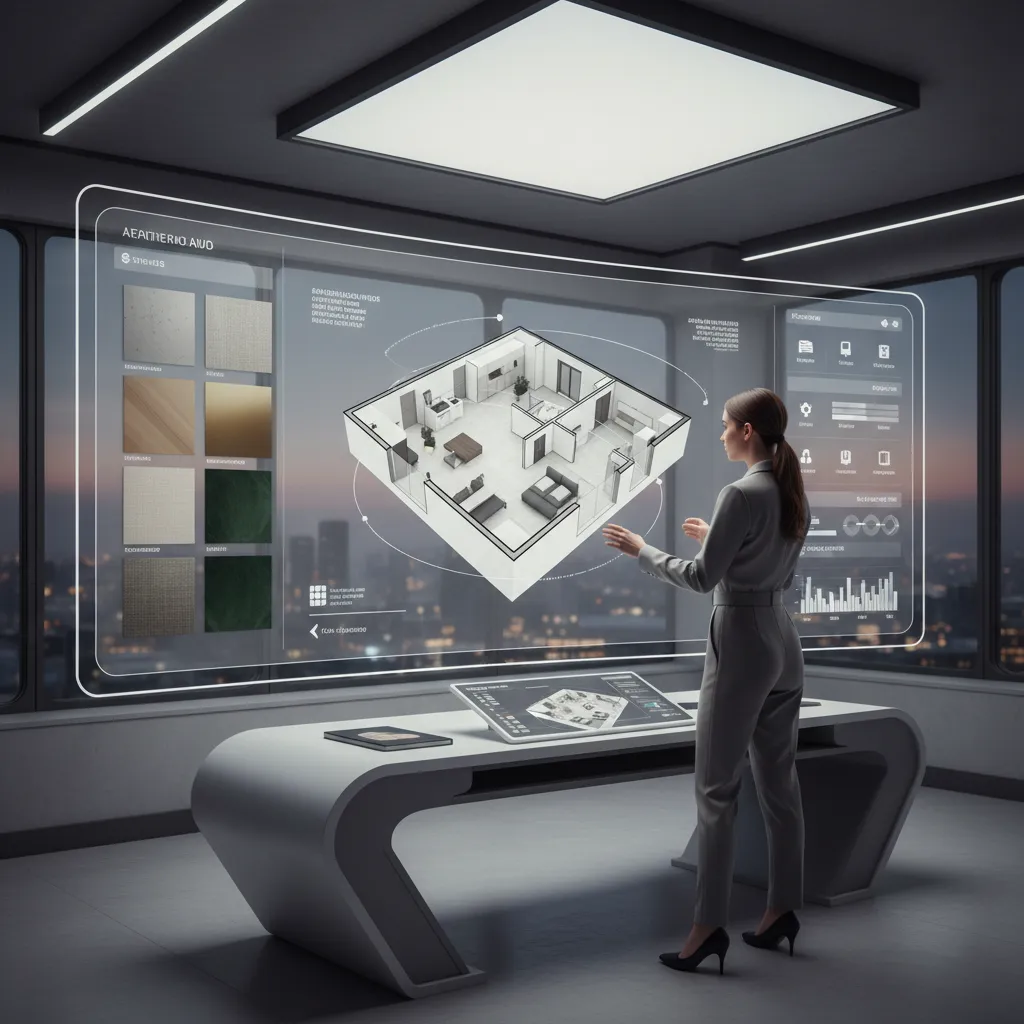 designer using advanced digital visualization tools for interior space planning