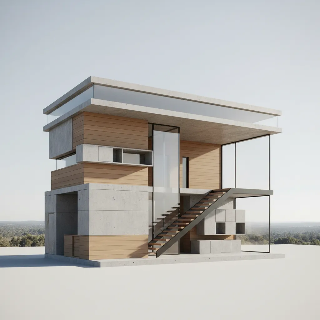 400-sq-ft Two-Story Micro House: A future-facing interface for compact living across two levels