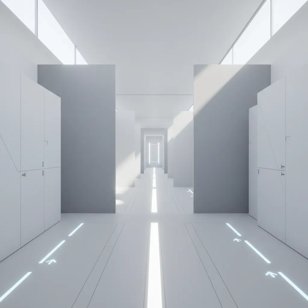 AutoCAD Simple Floor Plan, Rendered for Near-Future Living