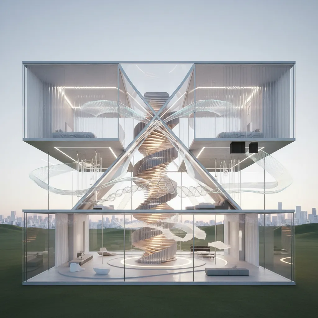 Two-Story House Plan, Read as Sections