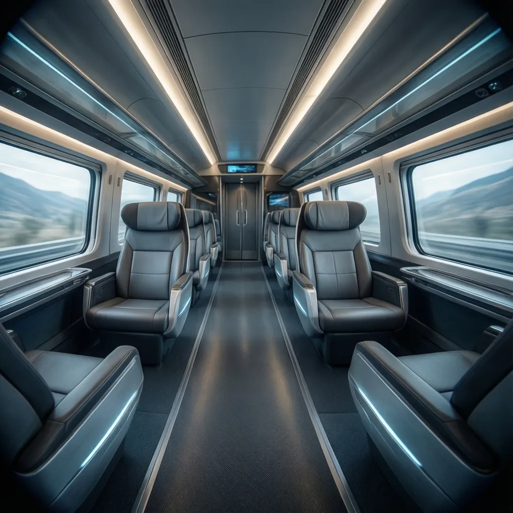 Diseño interior futurístico de tren: claves reales