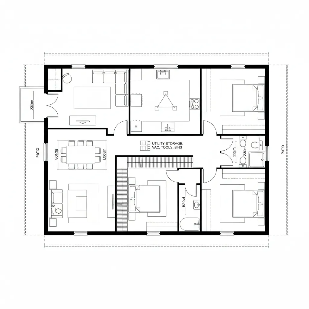 Gallery Spine + Pocket Courtyard Illusion