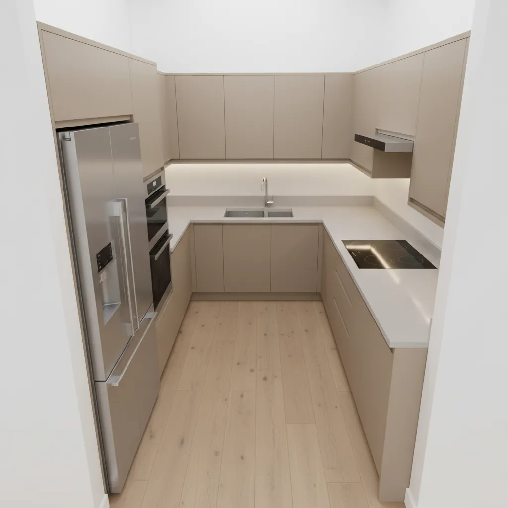 galley layout modular kitchen for narrow 10x6 space