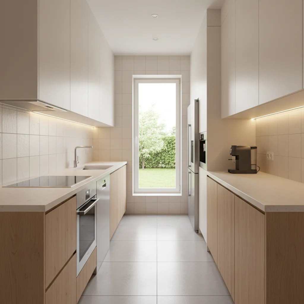 efficient galley kitchen layout designed for small homes