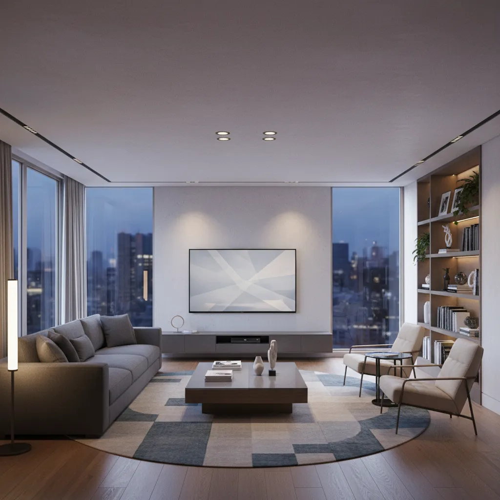 3D game interior environment showing living room layout created by environment artists