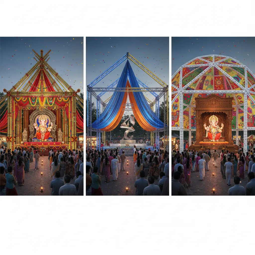 Ganpati Pandal Materials Comparison: Bamboo vs Steel vs Fabric Structures