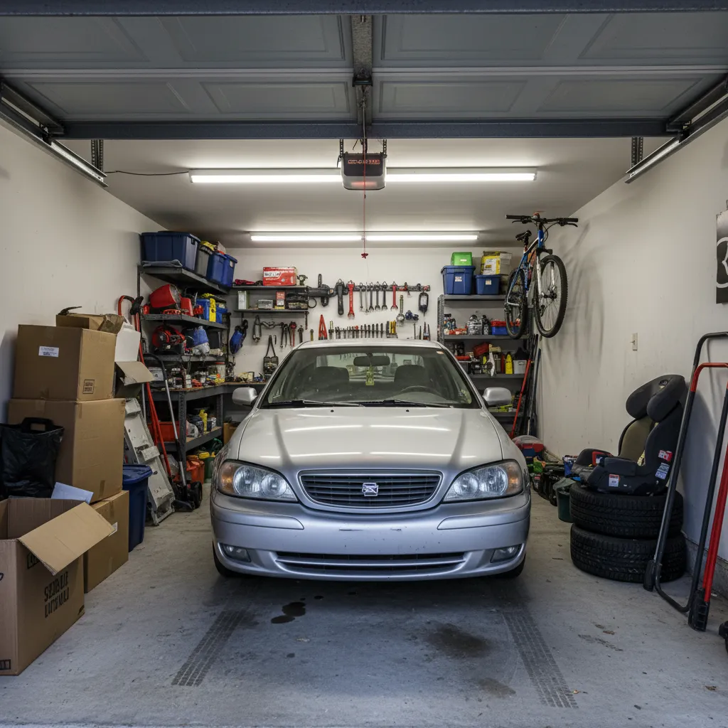 Garaje estrecho con dificultades para abrir las puertas del coche
