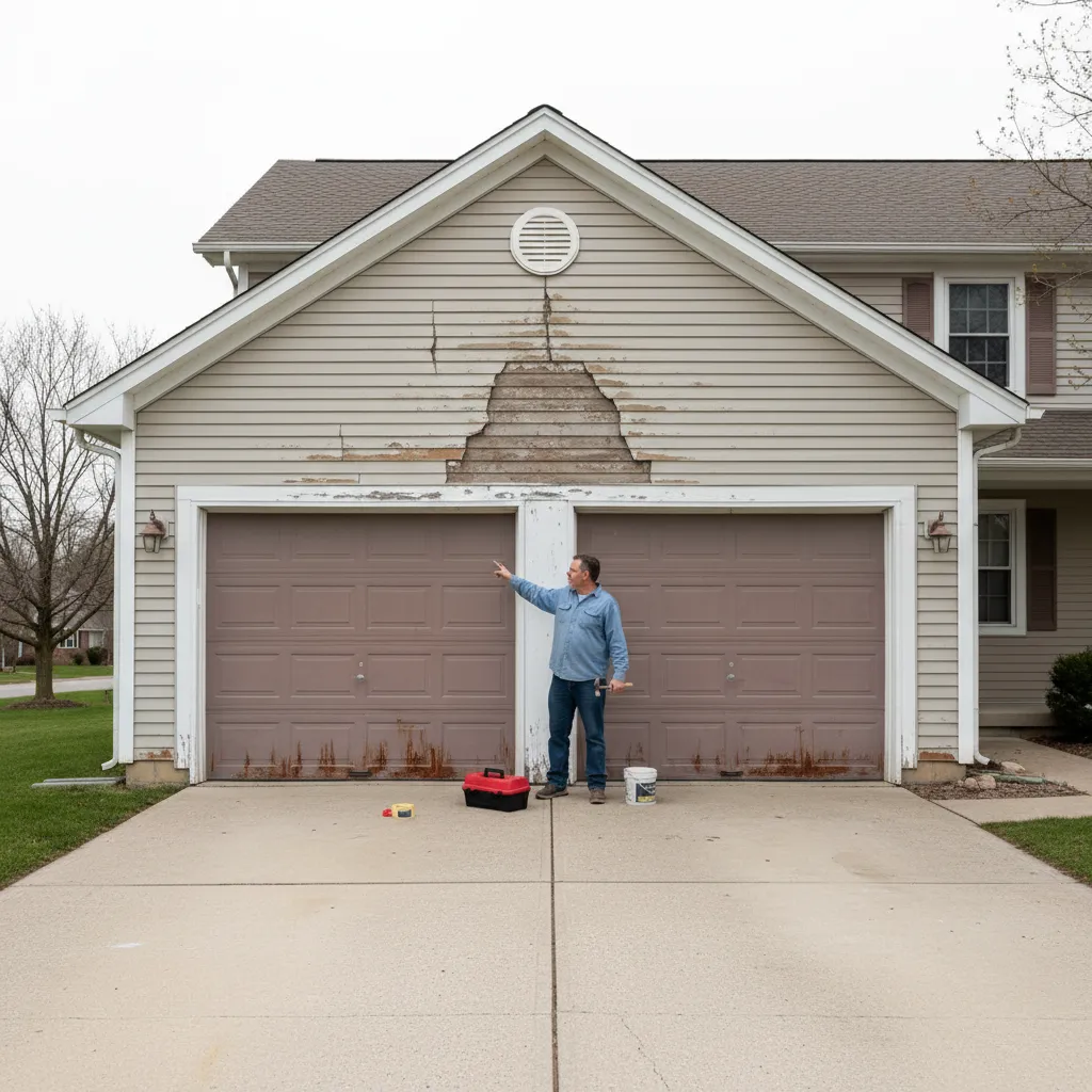 Common Garage Exterior Problems and How to Fix Them: Practical repair strategies to fix damaged garage siding, water stains, fading paint, and structural issues before they become expensive problems.