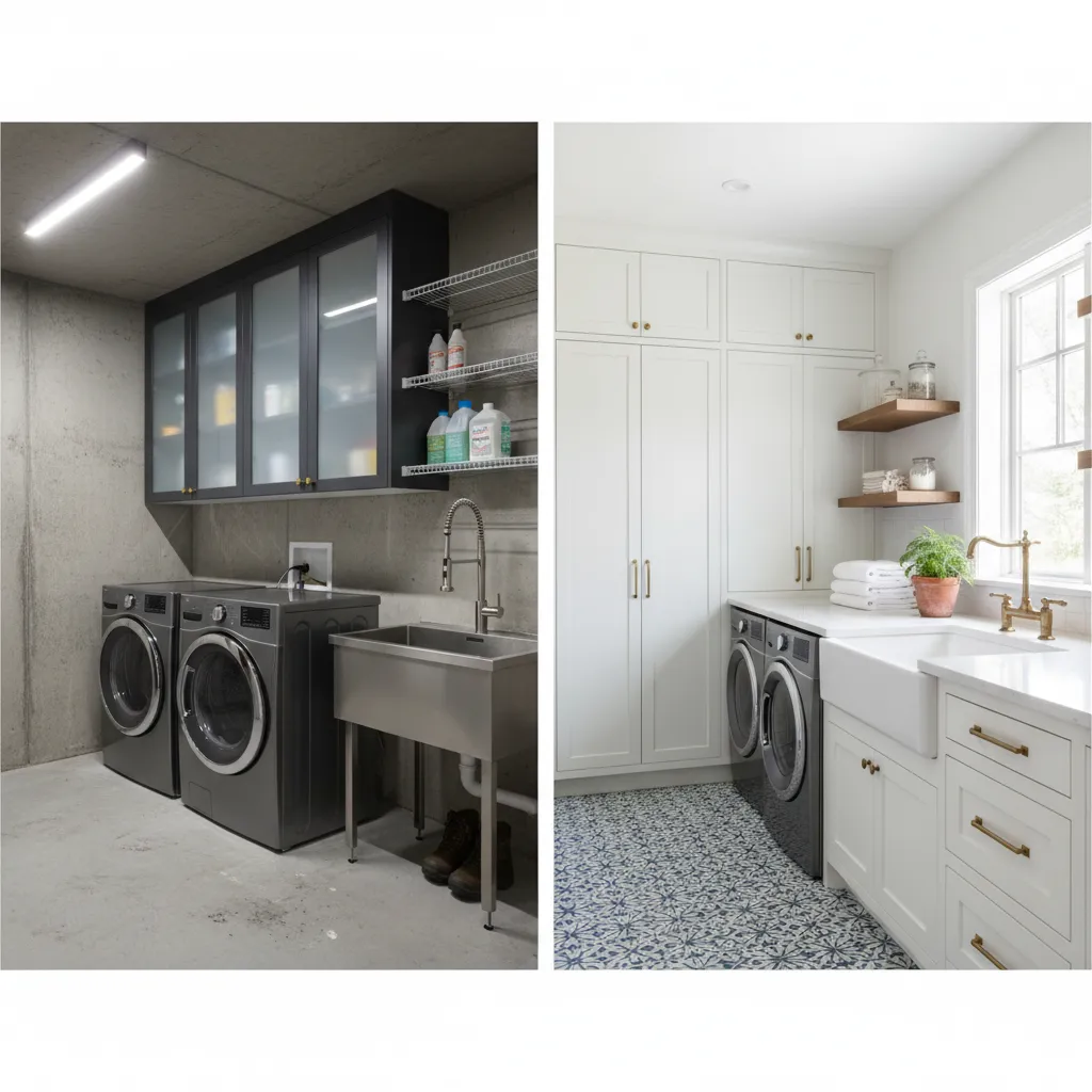 Garage Laundry Room vs Indoor Laundry Room: Cost and Practical Differences: A real-world comparison of installation cost, plumbing complexity, noise control, and resale value when choosing the best laundry room location.