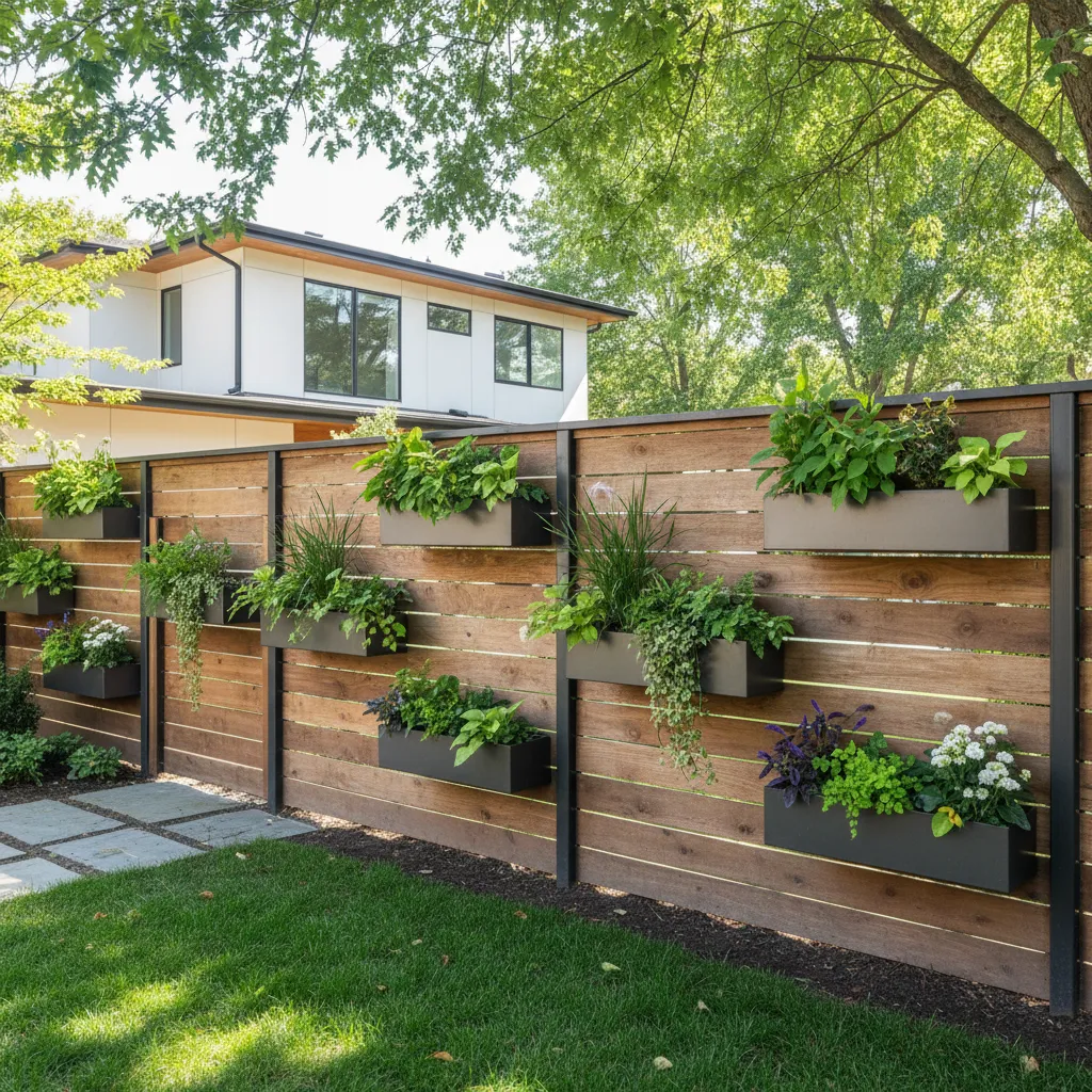 Cerca de jardín con vegetación integrada