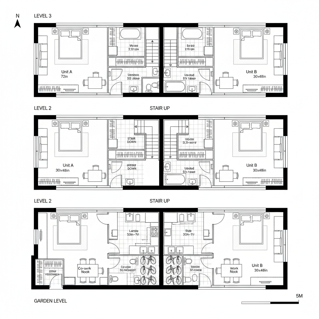 3 Building Plan Future-Ready Three-Floor Apartment Building Plans