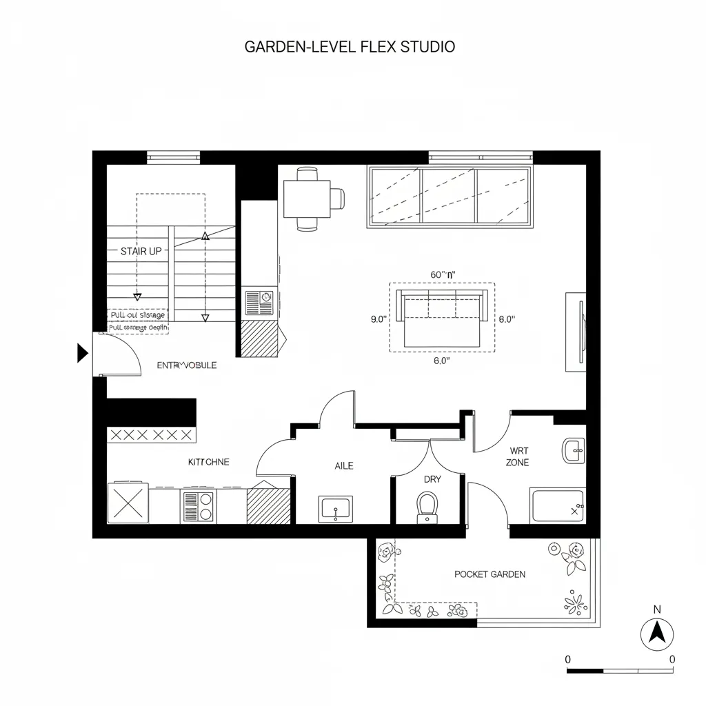 Garden-Level Studio + Social Core