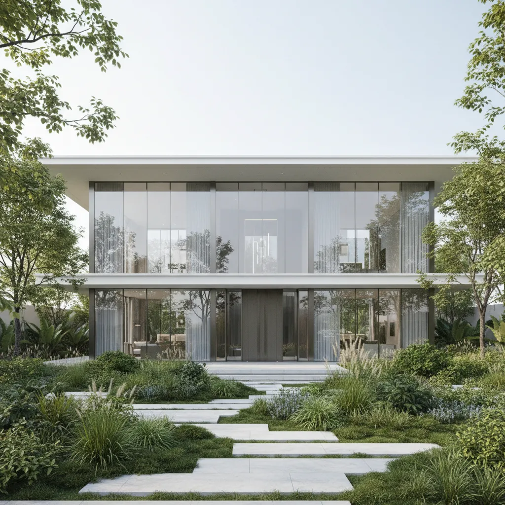 Mẫu biệt thự nhà vườn trên đất 200m2 với sân trước rộng