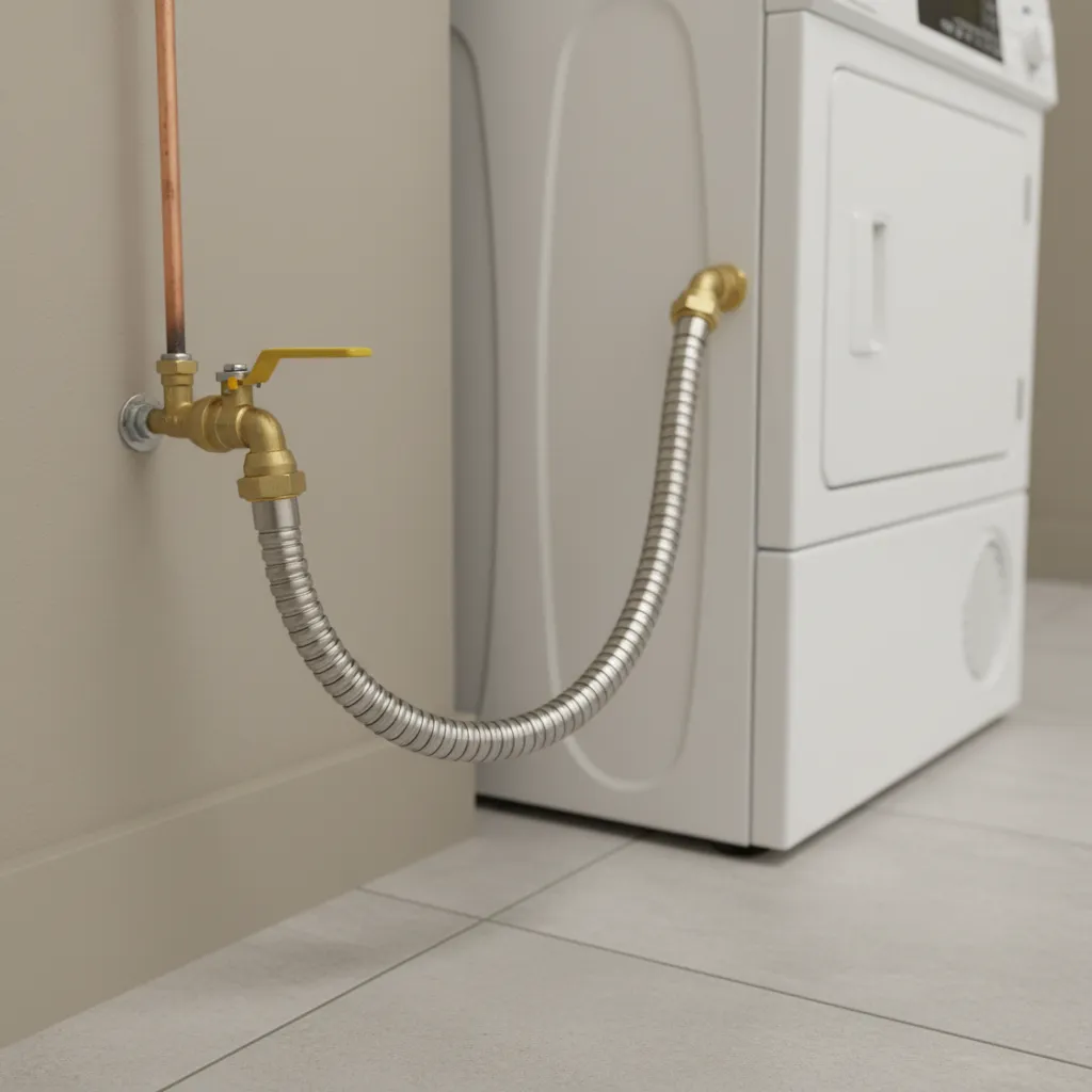 Loose Gas Line Connections Behind the Dryer