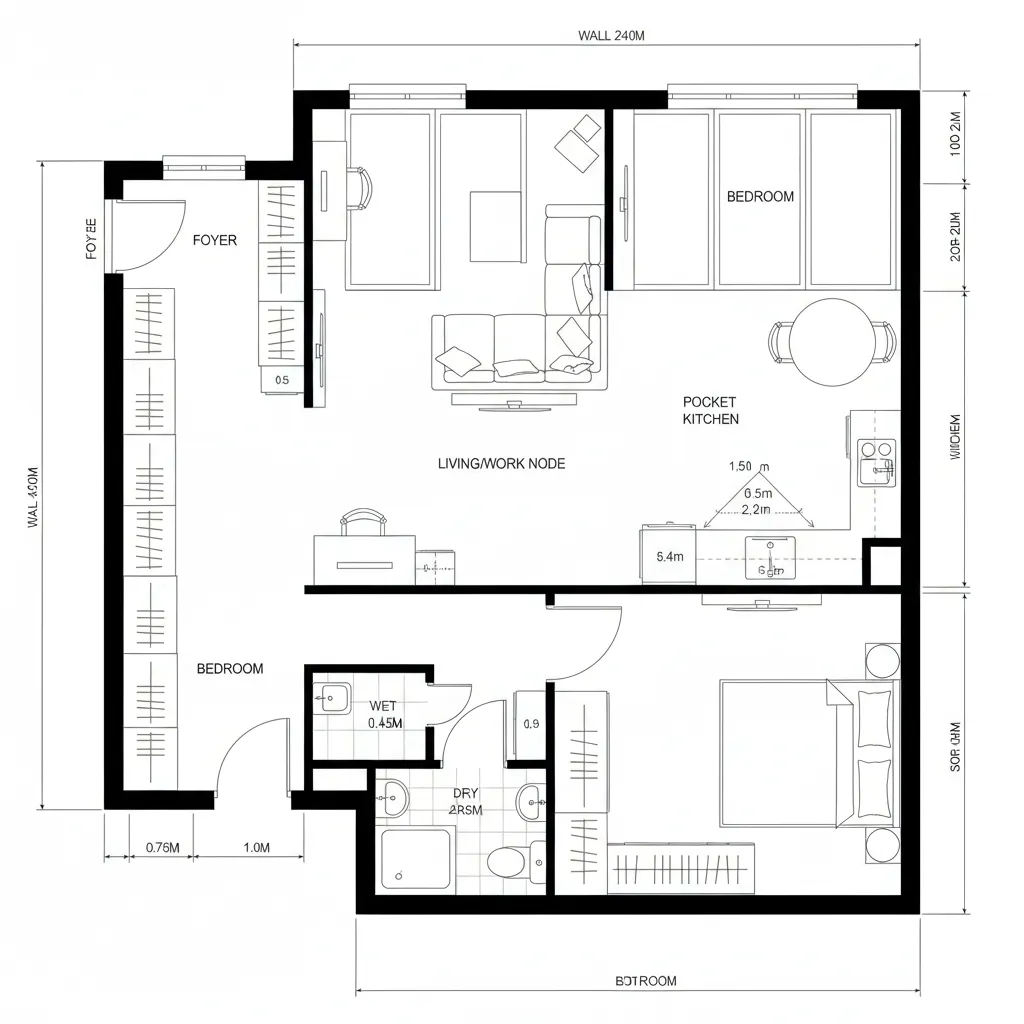 Gate Cluster One-Bed
