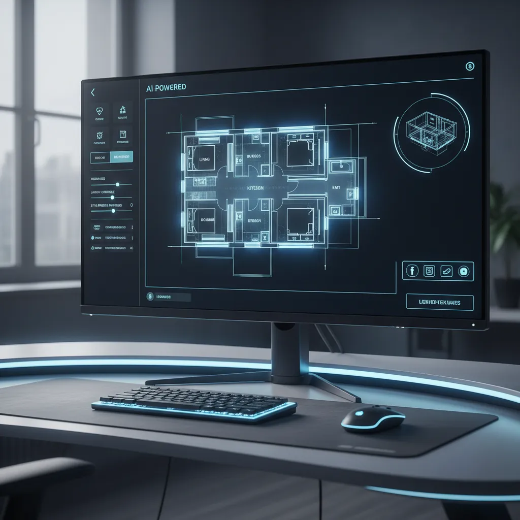 Herramienta digital generando automáticamente un plano de vivienda