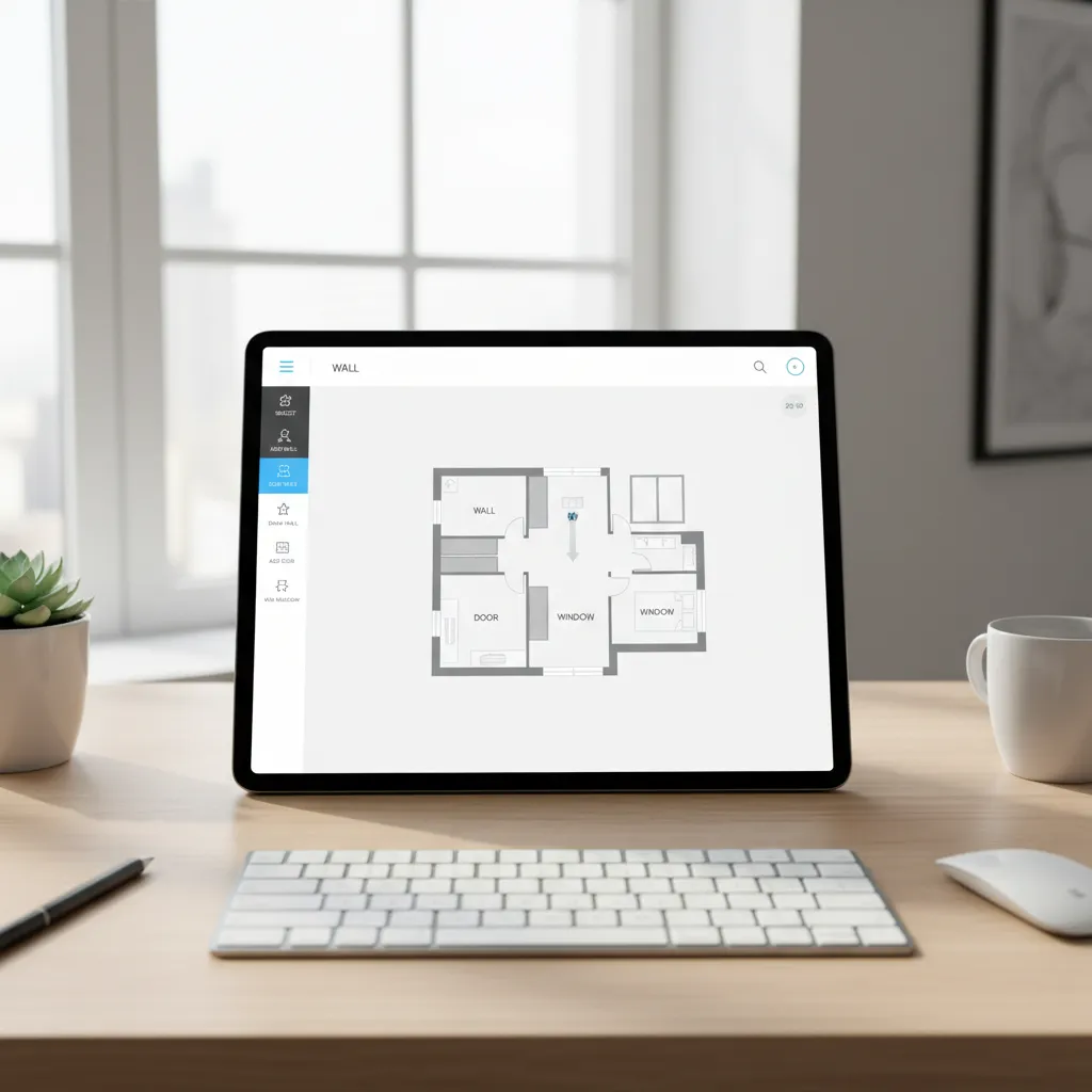 Digital floor plan generated after scanning a room
