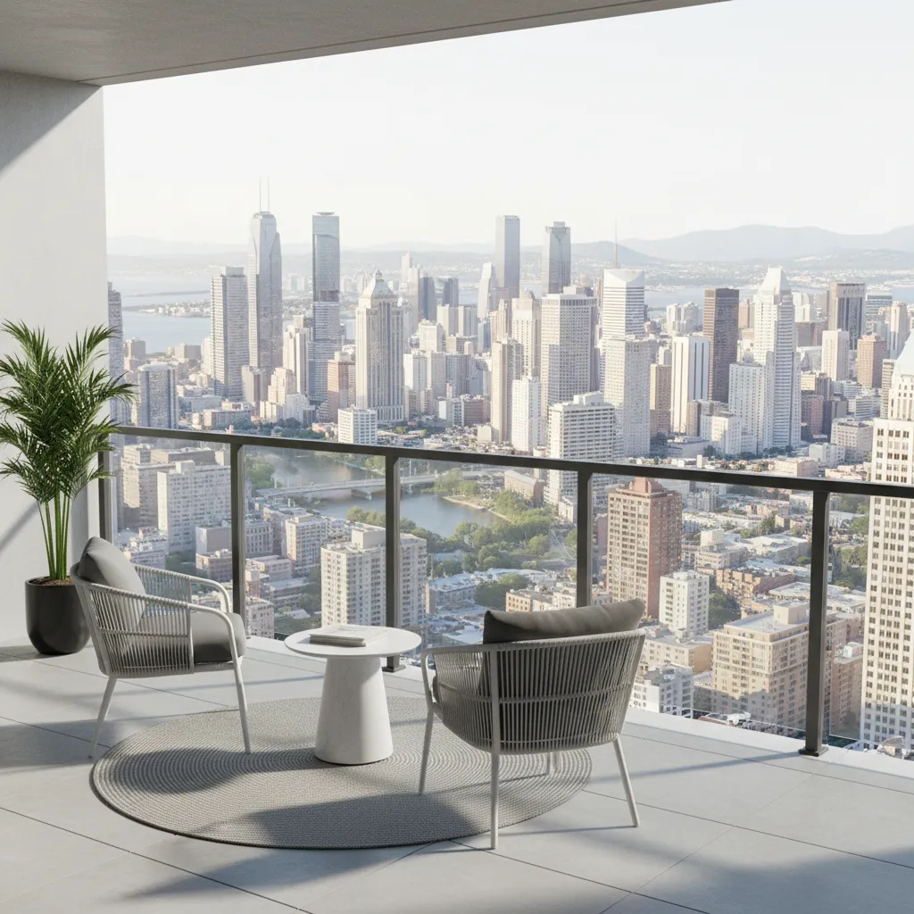 modern balcony railing combining glass panels and metal frame