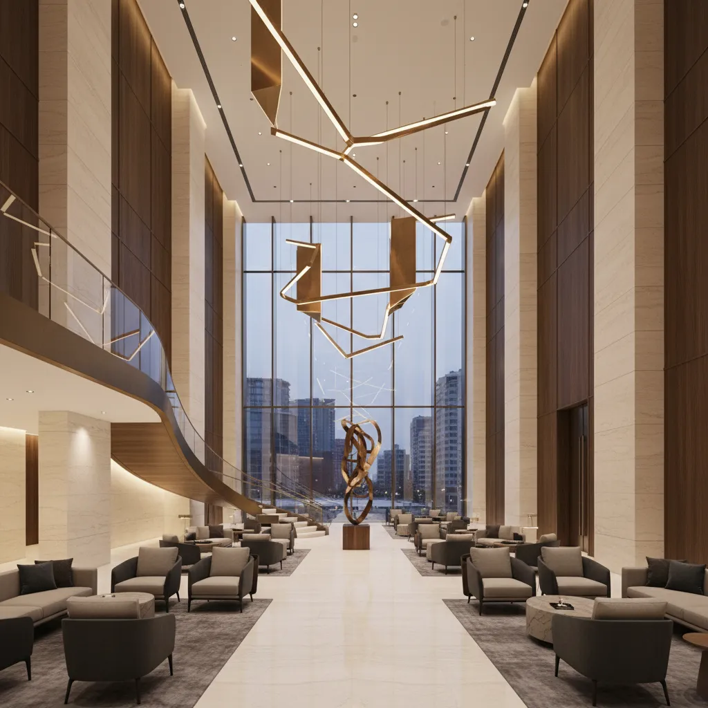 Interior moderno de hotel diseñado por un estudio internacional