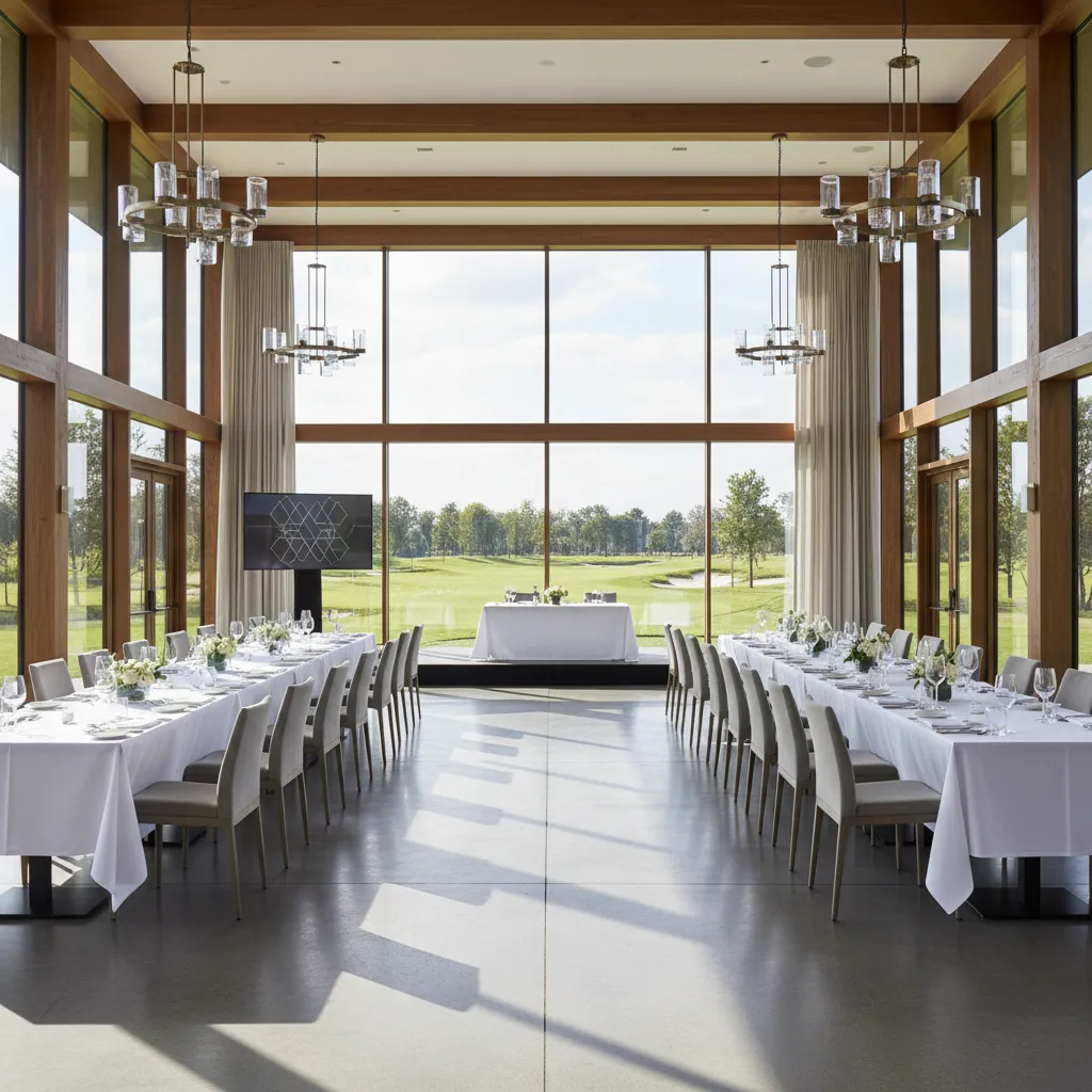 Salón de eventos dentro de una casa club de golf