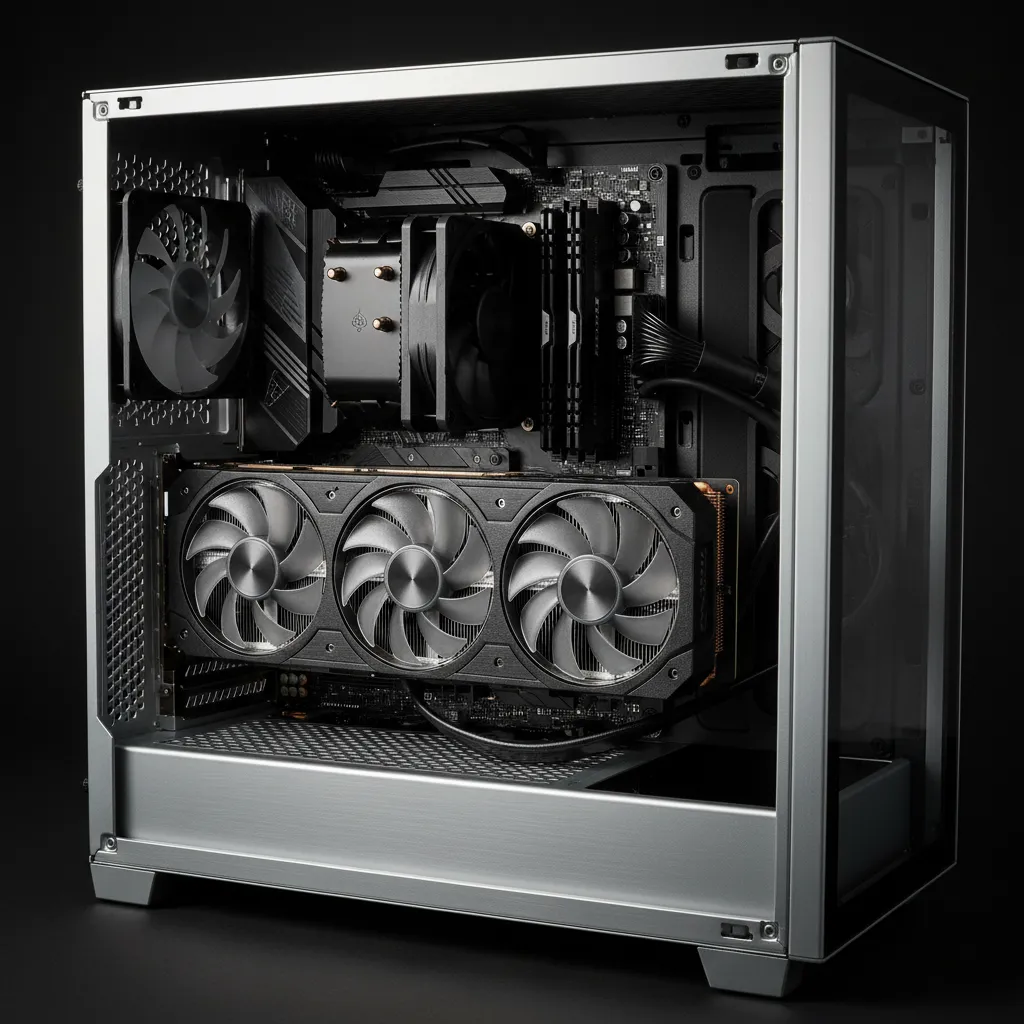 high end graphics card installed in workstation used for GPU rendering