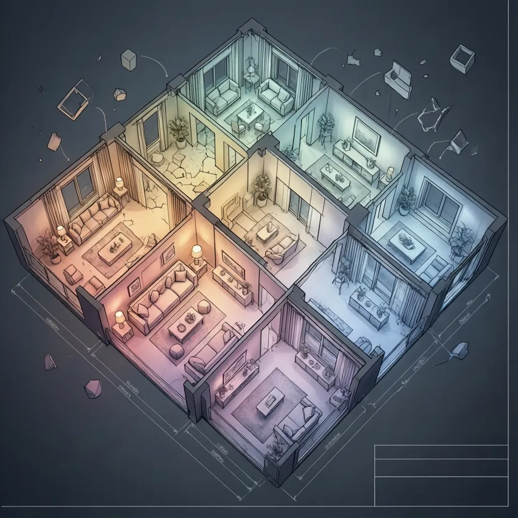 AutoCAD gradient hatch used in conceptual architectural diagram