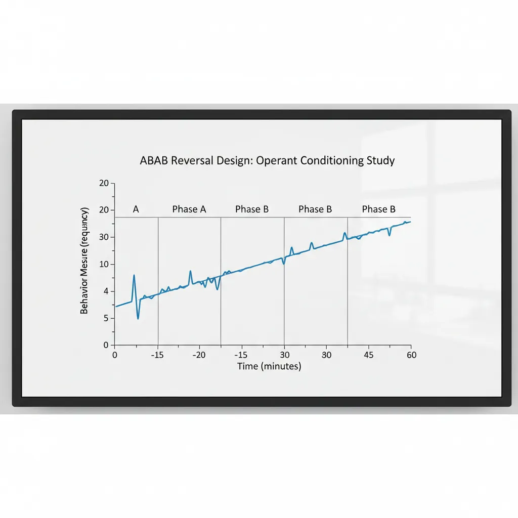 Line graph displaying data points over time for a study about behavior on white screen