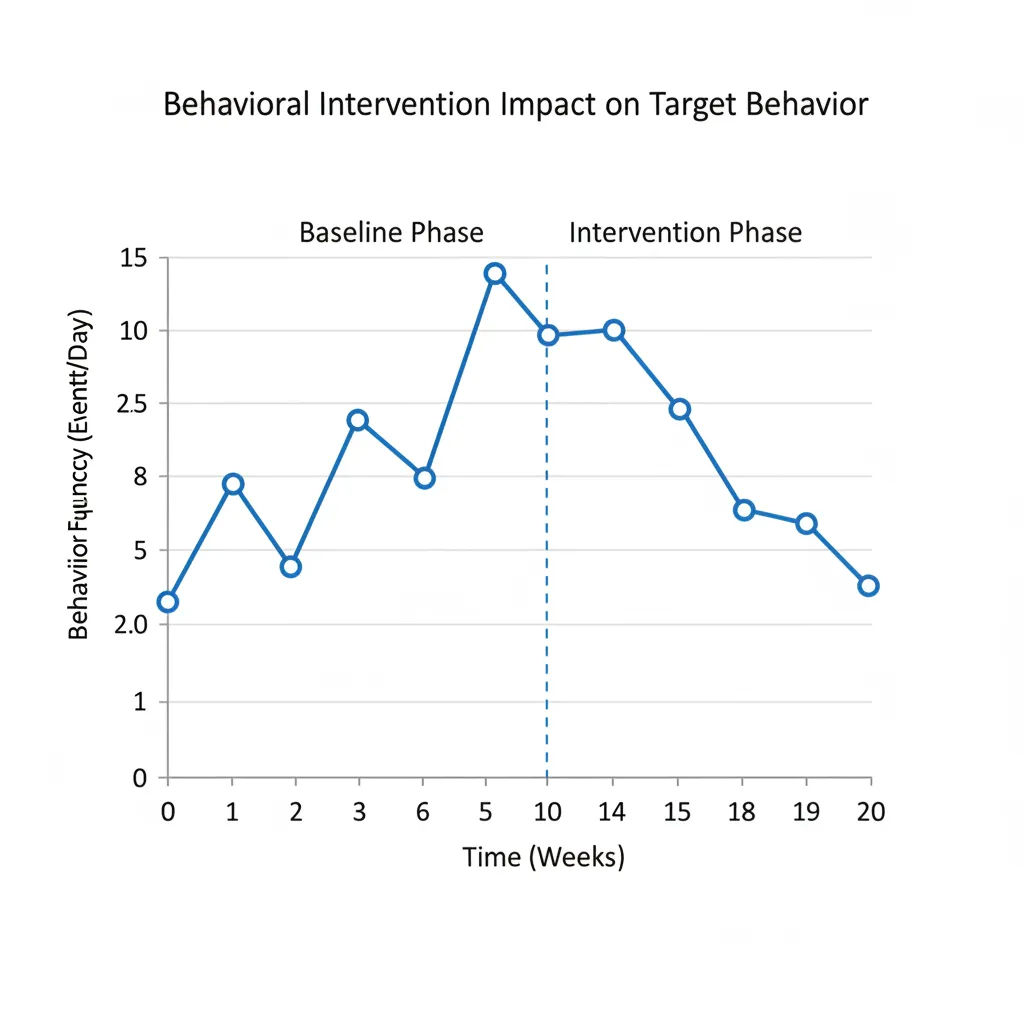 Gráfico de línea base y cambio conductual en investigación psicológica