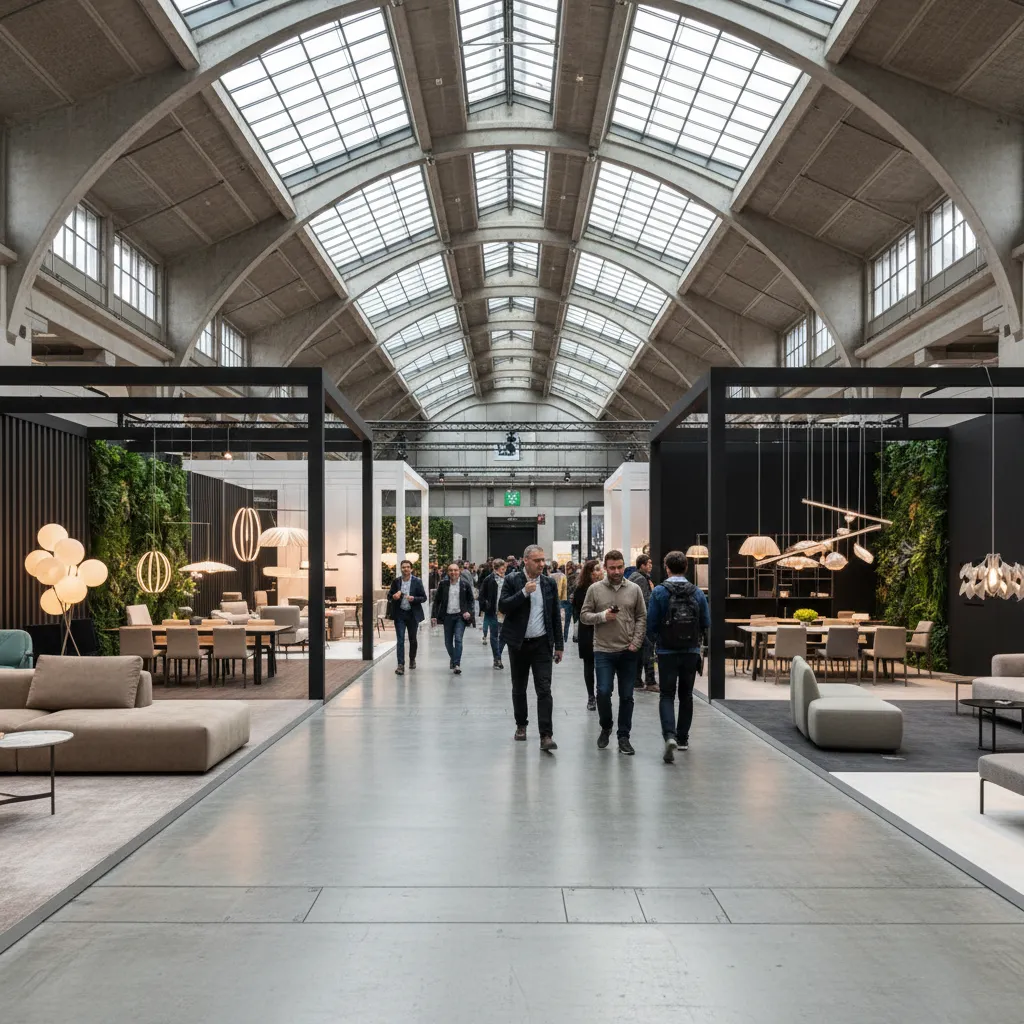 Gran pabellón de feria internacional de diseño de interiores