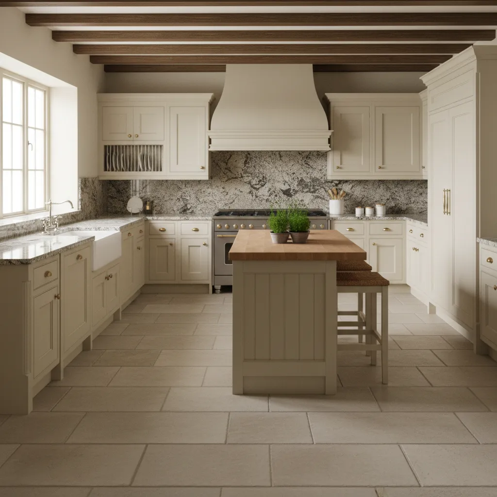 Traditional kitchen with granite countertops and classic cabinetry