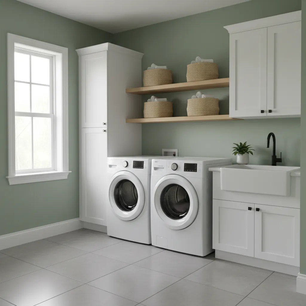 How to Choose the Right Shade of Green for Your Laundry Room: A practical guide to picking the perfect green paint based on lighting, room size, and cabinetry style.
