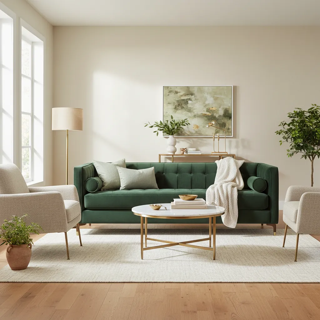 5 Green Velvet Living Room Trends Designers Love