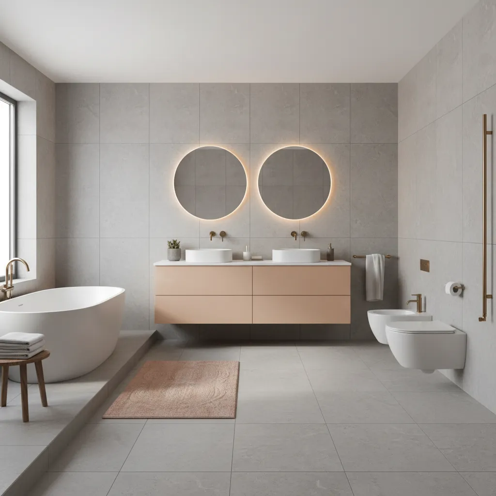 Grey vs Peach Balance How to Choose the Right Ratio for a Bathroom