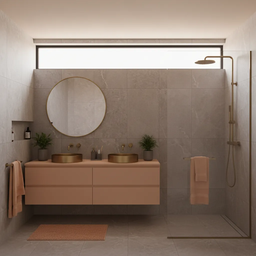 Grey and Peach Bathroom Design Trends in Modern Homes