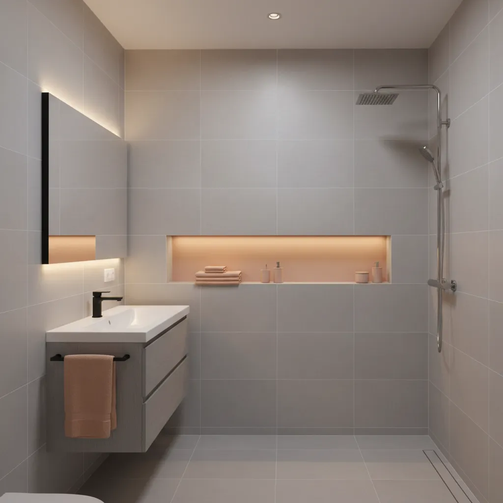 Optimizing Grey and Peach Bathrooms for Small Spaces