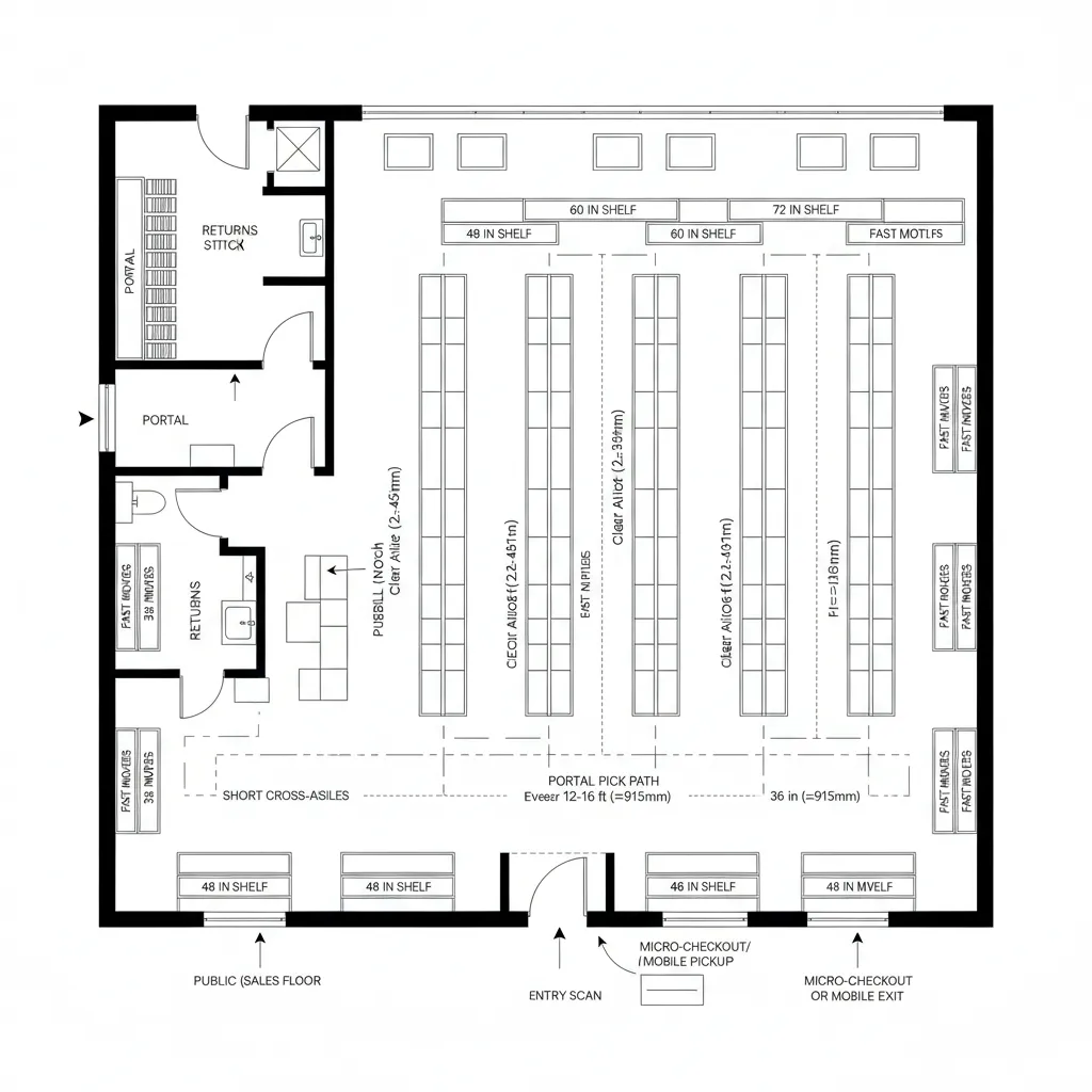 Grid Micro-Aisles with Back-of-House Portal