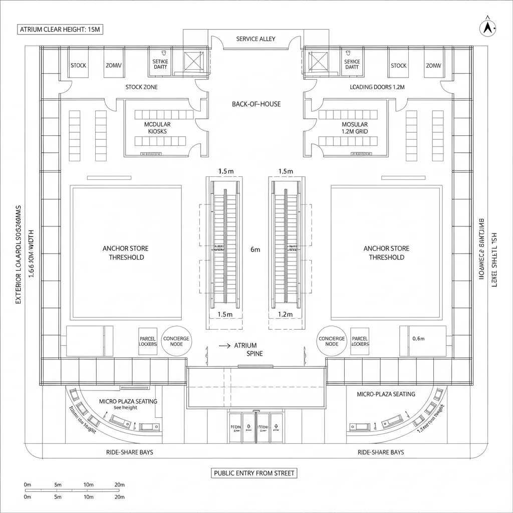 Ground Level: Transit Hub + Marketplace