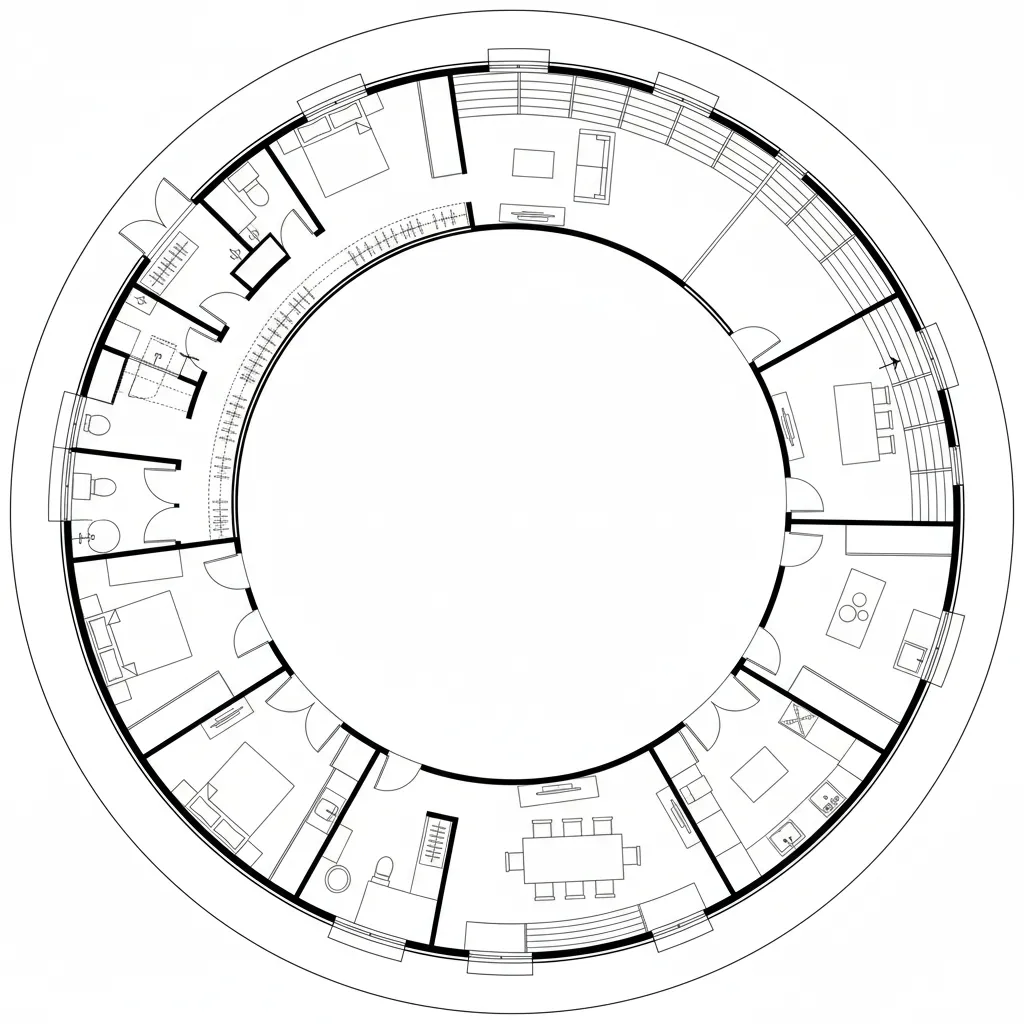 Ground-Level Ring with Permeable Spine