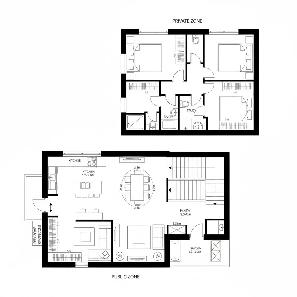 Ground-Level Social Core + Upper Quiet Stack