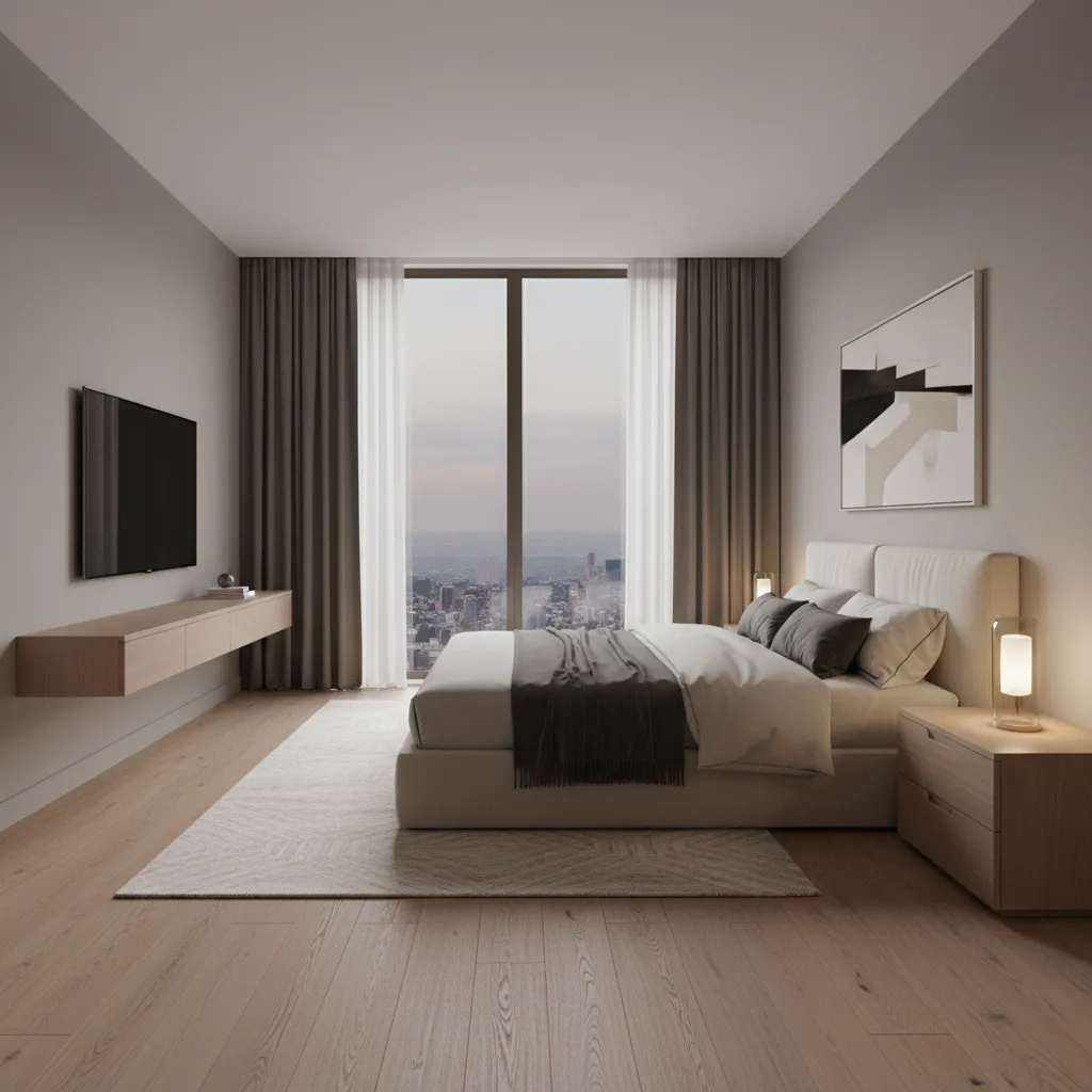 Habitación moderna diseñada digitalmente con software de interiorismo