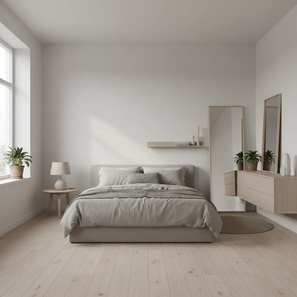 renderizado 3D realista de un dormitorio moderno generado con software de diseño interior