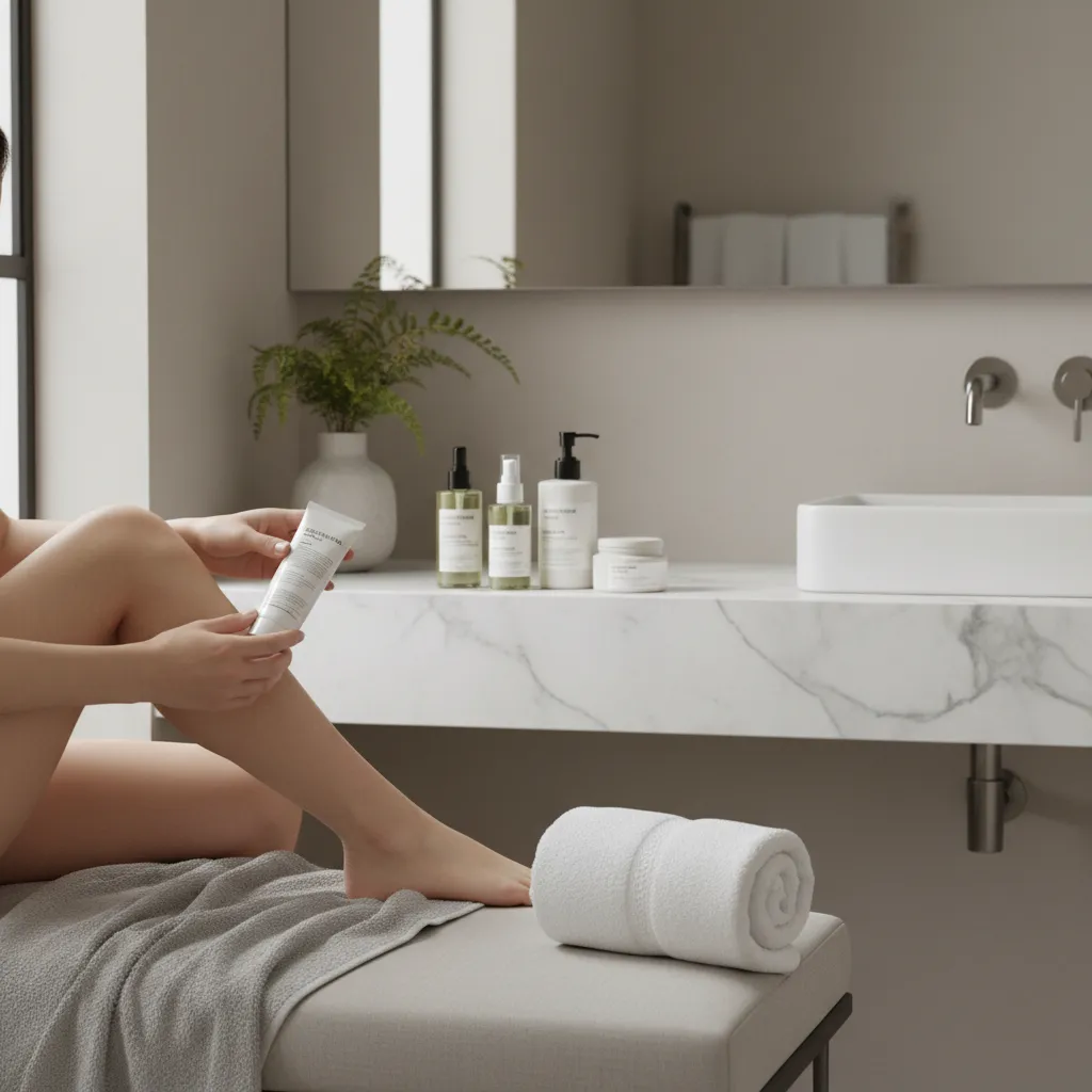 Preparing skin before applying depilatory cream