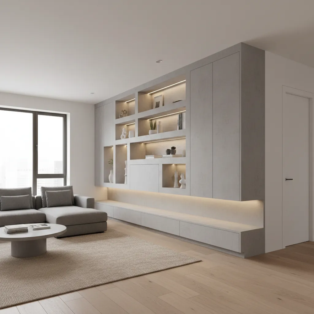 5 Hall Cement Cupboards Designs That Work Beautifully